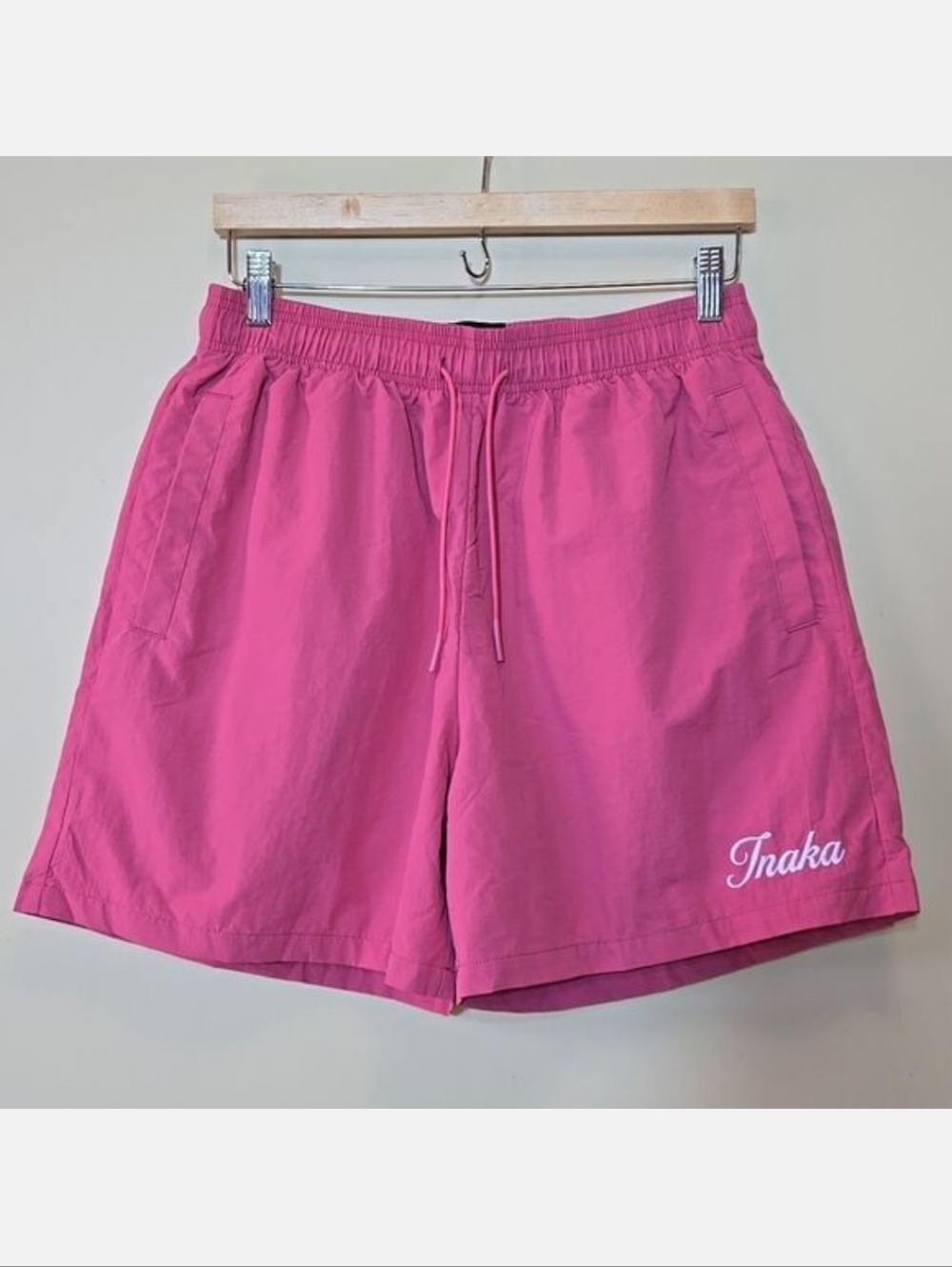 Inaka Power Pink Nylon Shorts  XL Mesh Lined Baggy Swim‎ Hybrid Performance